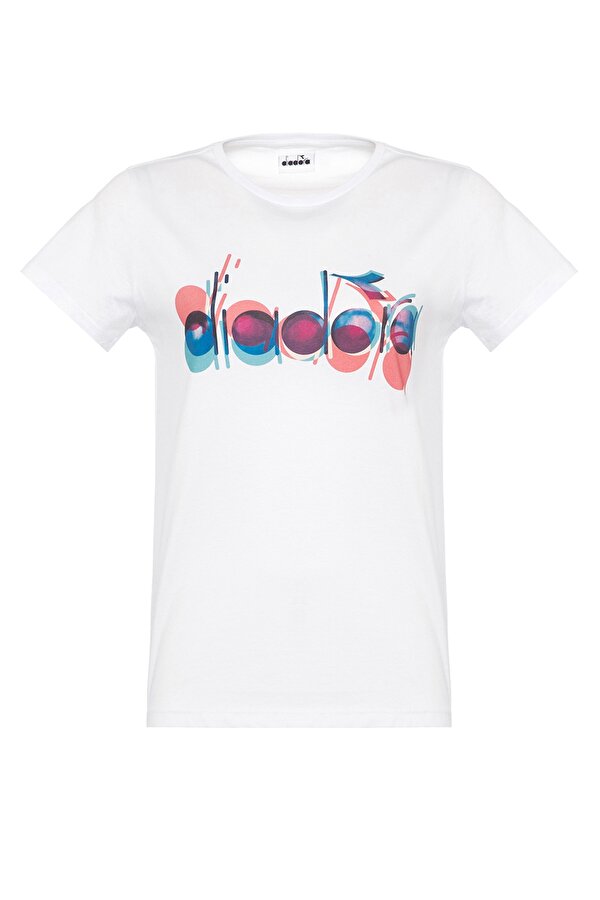 Diadora SS T-SHIRT ICONIC Beyaz Kadın Kısa Kol T-Shirt