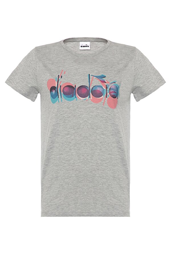 Diadora SS T-SHIRT ICONIC Gri Kadın Kısa Kol T-Shirt