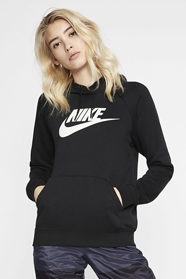 Nike W NSW ESSNTL FLC GX HOODI Siyah Kadın Sweatshirt