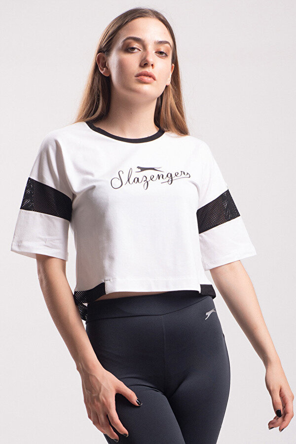 Slazenger POLSY Beyaz Kadın Kısa Kol T-Shirt