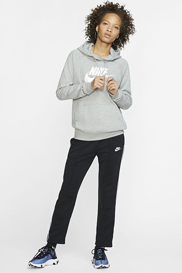 Nike W NSW ESSNTL FLC GX HOODI GRI Kadın Sweatshirt