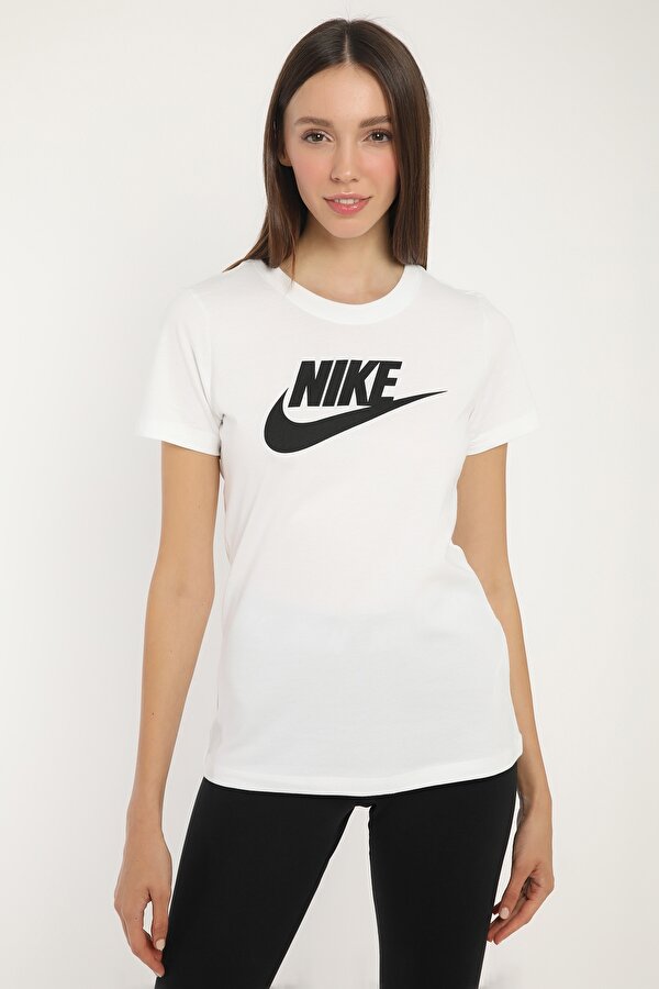 Nike W NSW TEE ESSNTL ICON FUT Beyaz Kadın Kısa Kol T-Shirt
