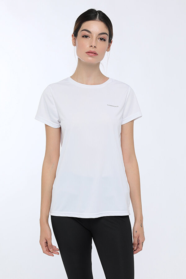 Lumberjack BASIC PES C NECK T-SHIRT Beyaz Kadın Kısa Kol T-Shirt