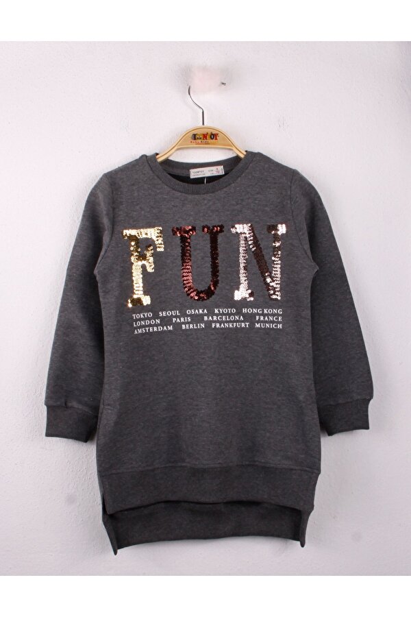 Toontoy Kız Çocuk Sweathirt Fun Pul Nakış CN6629 Toontoy Kız Çocuk Sweathirt Fun Pul Nakış CN6629