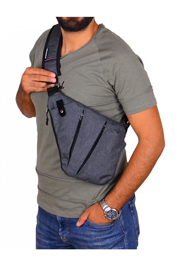 Strong Bag STRONG Tek Omuz Çapraz Askılı Göğüs ve Sırt Çantası,Body Bag Çanta FÜME
