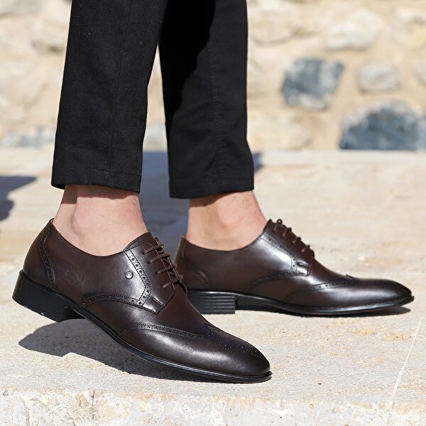 Ayakland P203 %100 Deri Klasik Erkek Ayakkabı Kahverengi