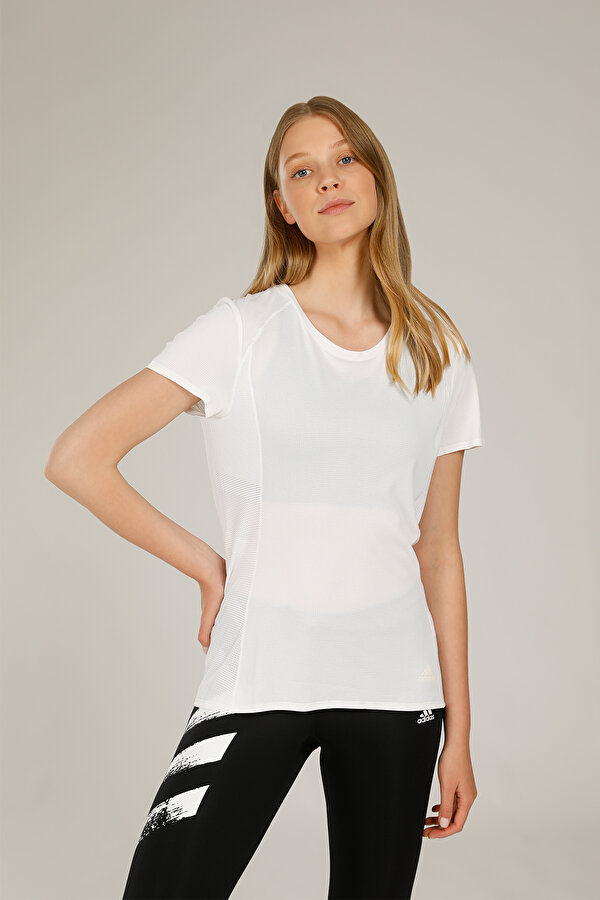 adidas C.R.U. TEE W Beyaz Kadın Kısa Kol T-Shirt