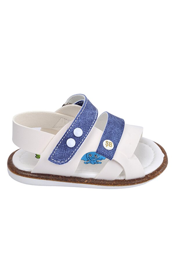 Şirin Bebe Kiko Şb 2359-68 Erkek Çocuk İlk Adım Sandalet Terlik Beyaz-Mavi
