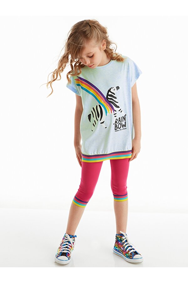 Mushi Rainbow Zebra Kız Tayt Takım