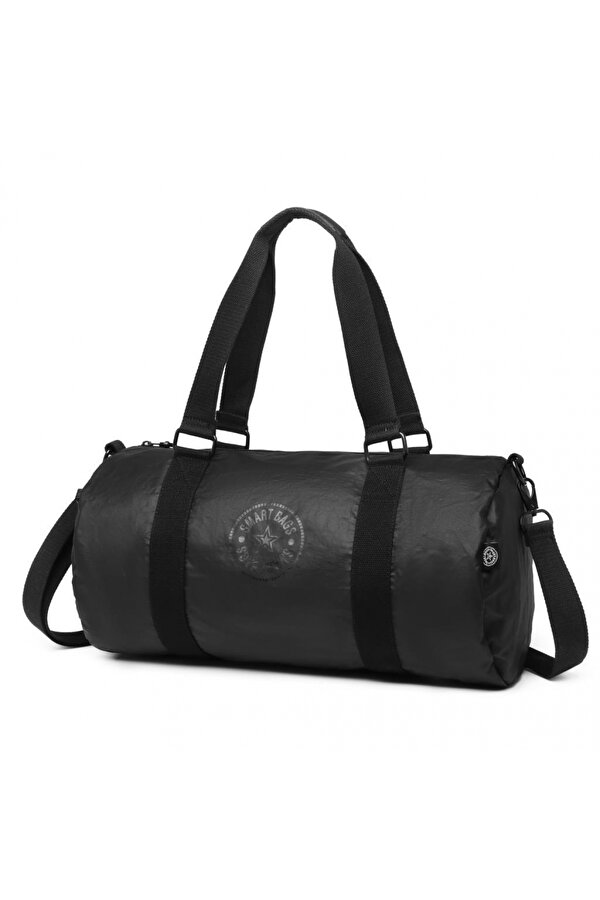 Smart Bags Metalik Siyah Kumaş Spor Seyahat Çantası  1245