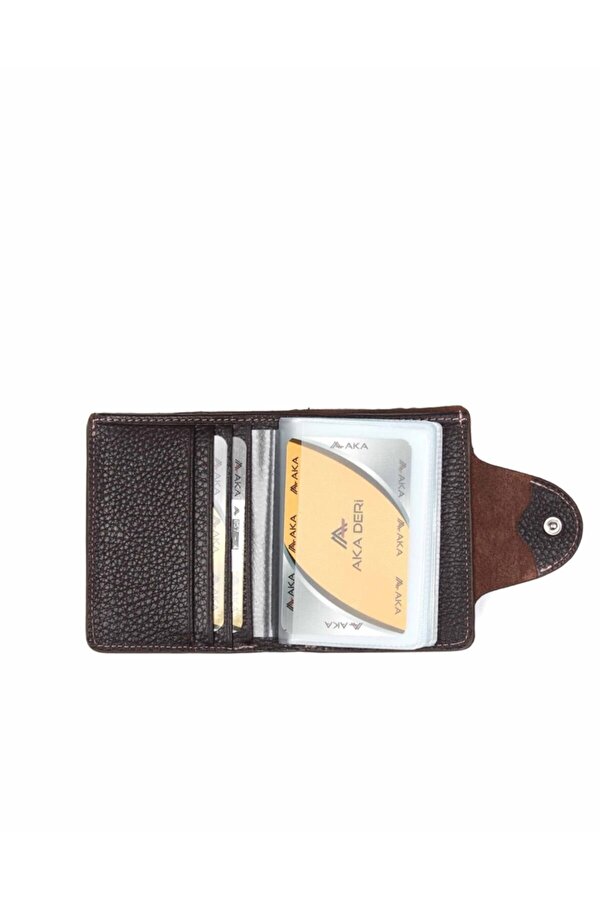 AKA DERİ 057 %100 HAKİKİ DERİ ERKEK KARTLIK-CÜZDAN KAHVE