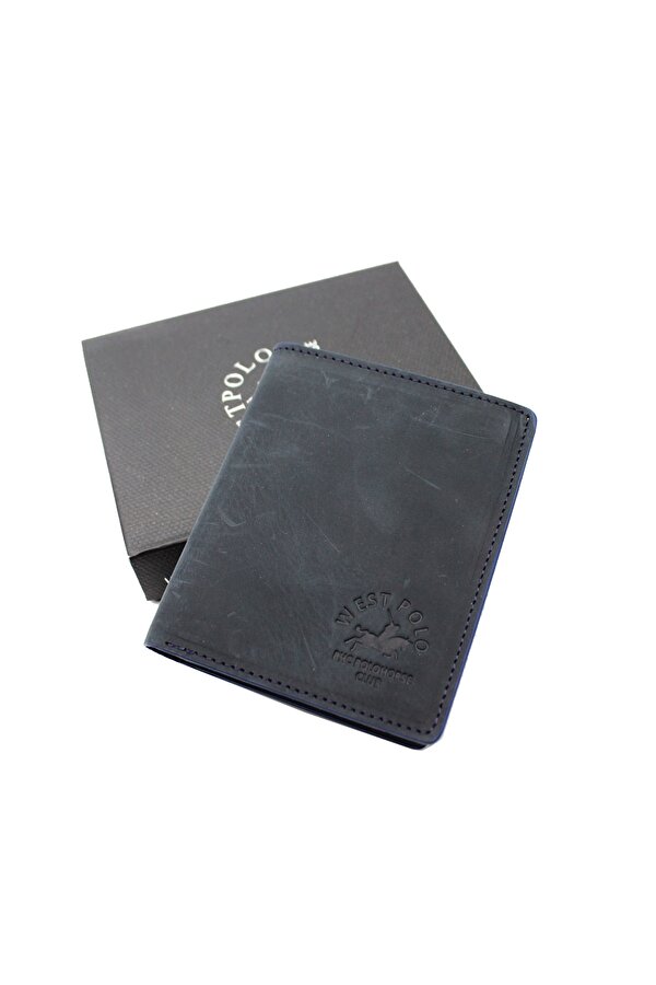 WEST POLO CÜZDAN WEST POLO 1590C  ESKİTME HAKİKİ DERİ ERKEK CÜZDAN LACİVERT