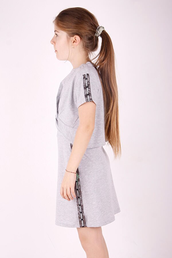 Toontoy Kız Çocuk Fashion Şeritli Etekli Takım CN7169