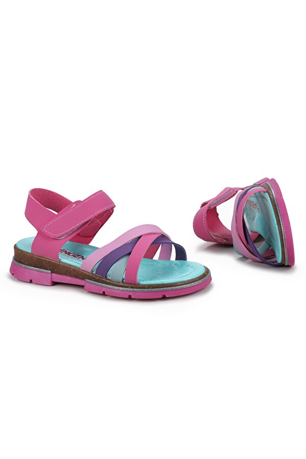 Kiko Kids Şb 2722-27 Orto pedik Kız Çocuk Sandalet Terlik Fuşya - Mor