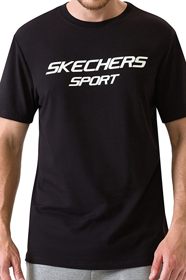 Skechers GRAPHIC TEE'S  M LIGHT UP Siyah Erkek T-Shirt