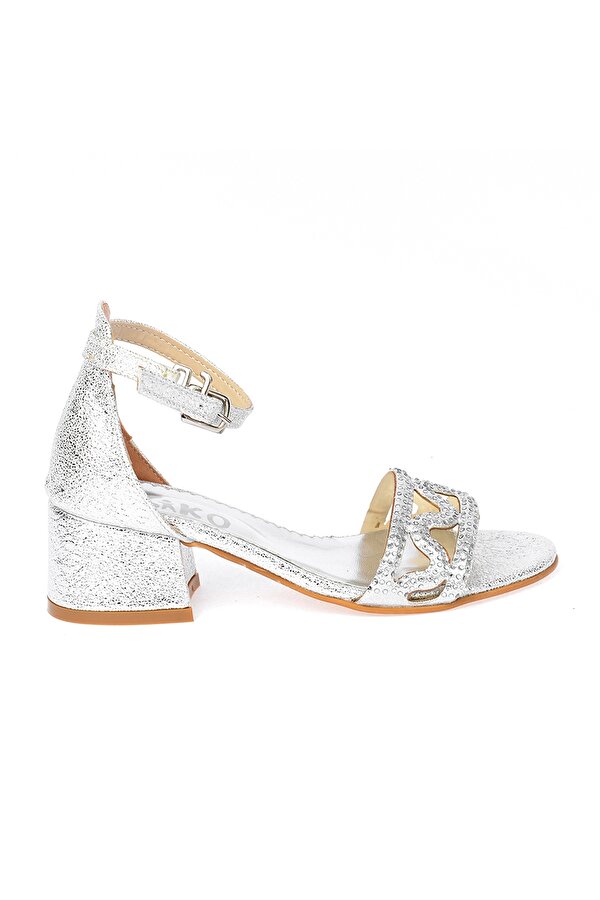 Kiko Kids Kiko 763 Çatlak Günlük Kız Çocuk 3 Cm Topuk Sandalet Ayakkabı Gümüş