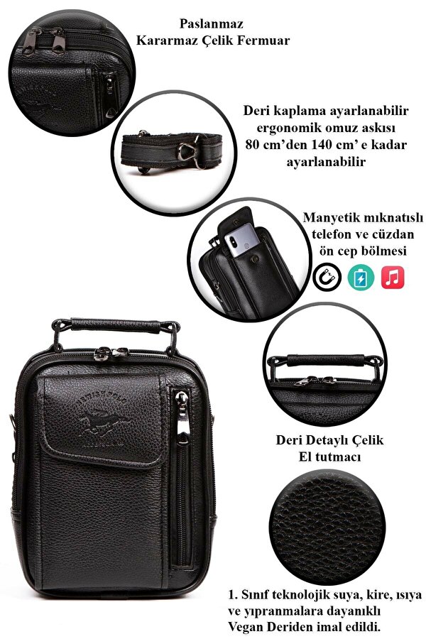 byHAKAN NEWİSH POLO 4110 Erkek El ve Omuz Çantası SİYAH