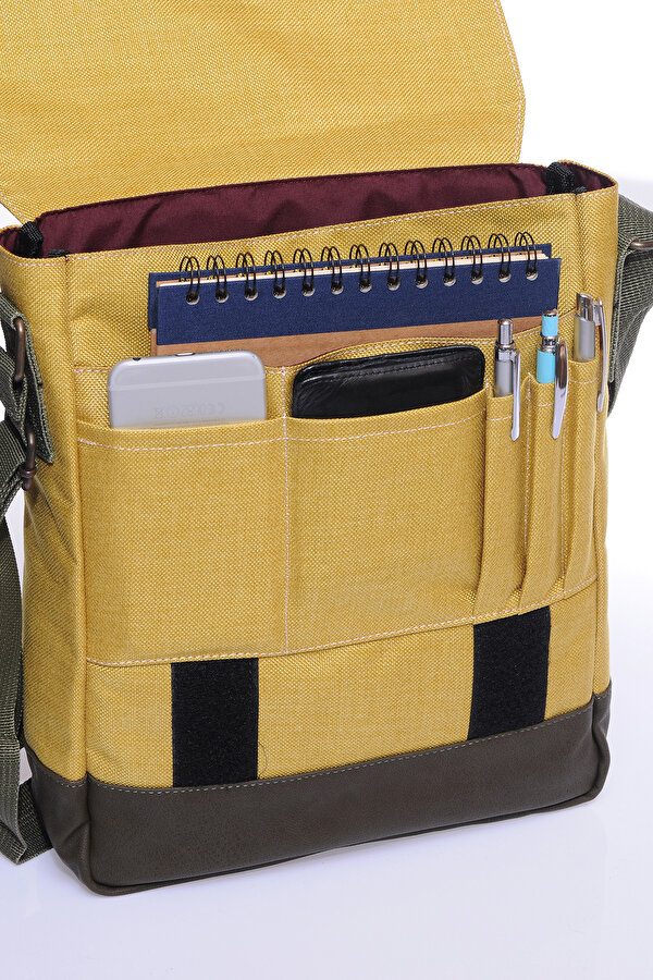 Hakkan Çanta GK15 POSTACI DİK  ÇAPRAZ ÇANTA SARI-HAKİ