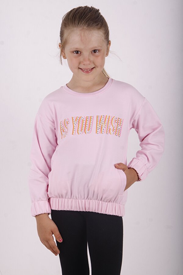 Toontoy Kız Çocuk You Wish Baskılı Sweatshirt