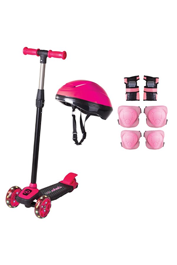 Cool Wheels 3 Yaş Üstü Pembe Twist Işıklı Scooter Kask Seti