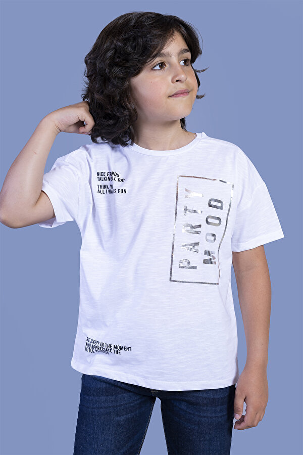 Toontoy Erkek Çocuk Düşük Kol Varak Baskılı Tişört