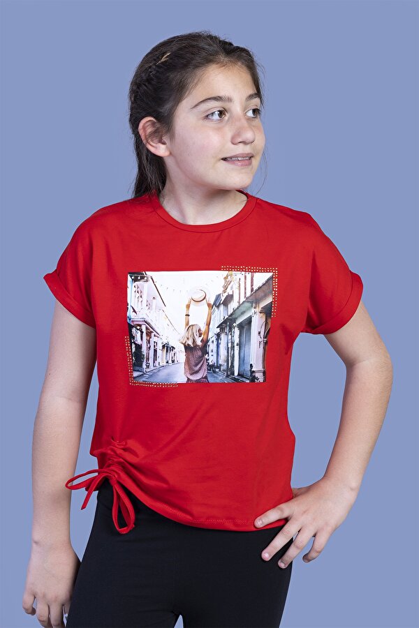 Toontoy Kız Çocuk Dijital Baskılı Tişört
