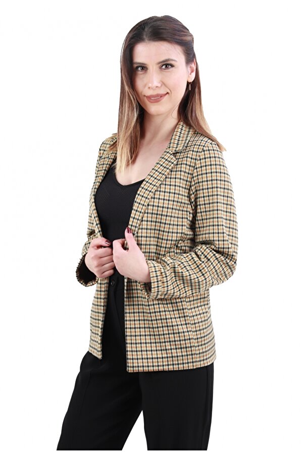 Alexander Gardi ALEXANDERGARDI EKOSE DESENLI REGULAR FIT CEKET, BEJ (19BYN364 00)