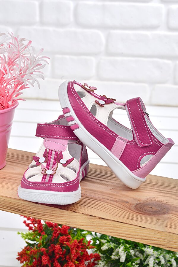 Kiko Kids Kız Çocuk İlk Adım Ayakkabı Şb 2217-22 Fuşya - Beyaz