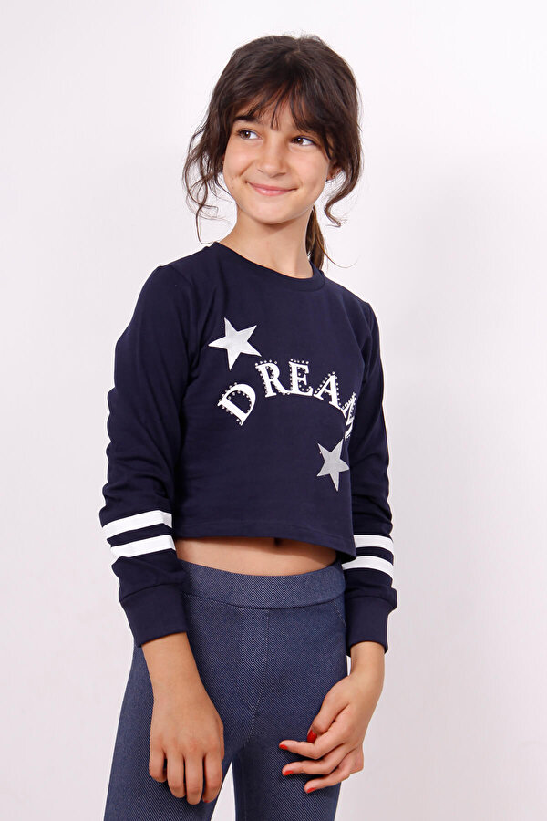 Toontoy Kız Çocuk Yıldızlı Dream Baskılı Sweatshirt