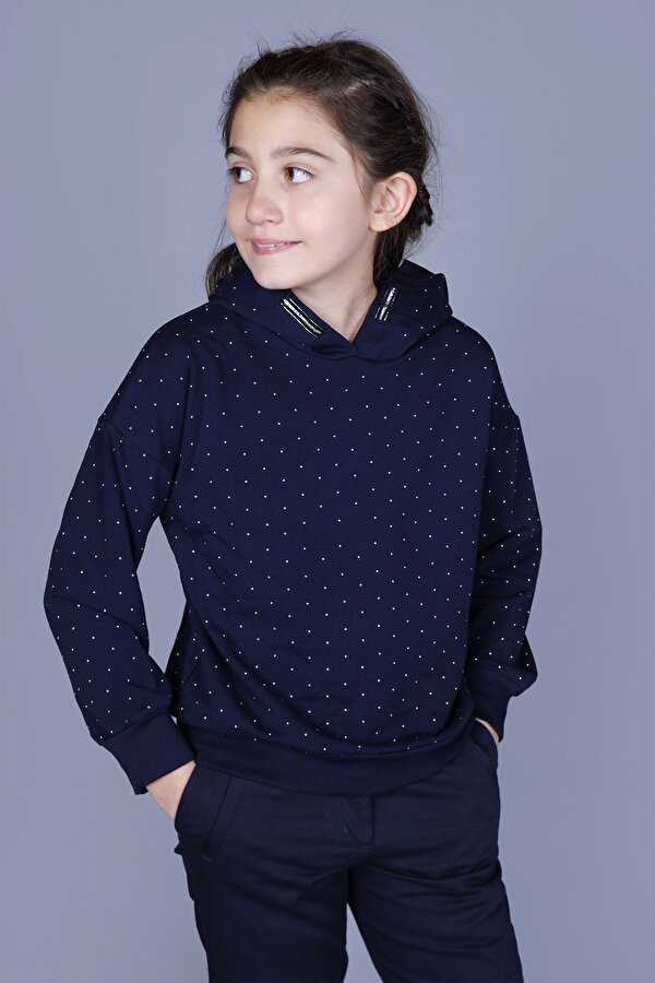 Toontoy Kız Çocuk Taş İşlemeli Sweatshirt