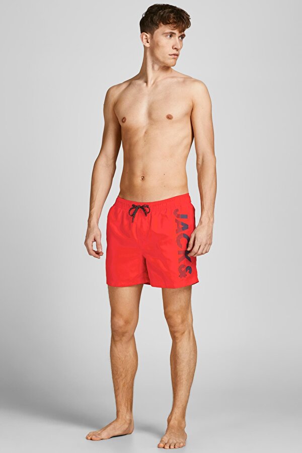 Jack & Jones JPSTCRETE JJSWIM AKM LOGO Kırmızı Erkek Şort - Mayo