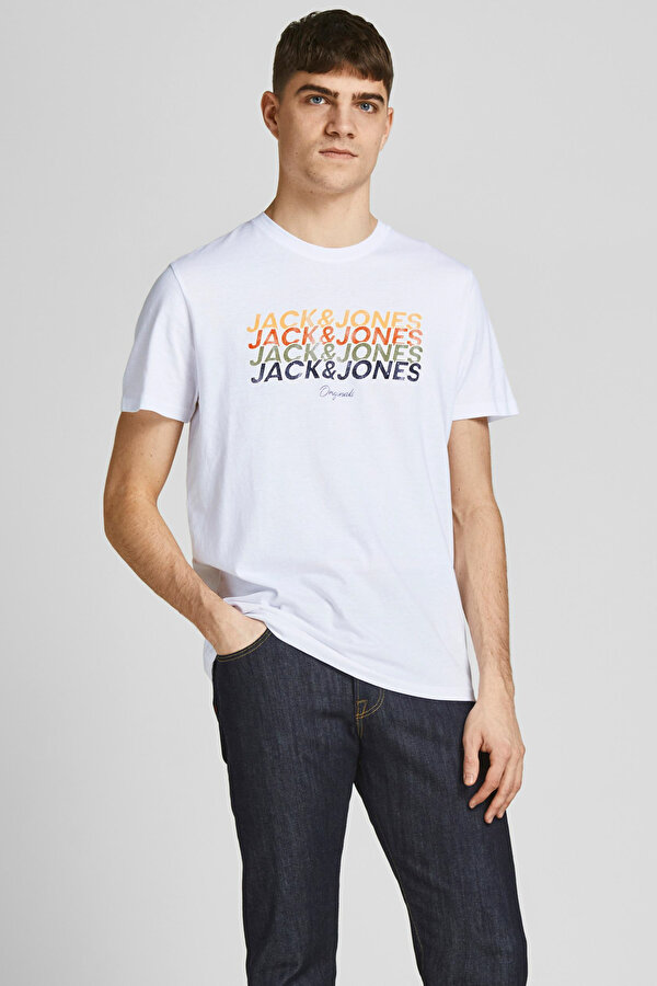 Jack & Jones JORBRADY TEE SS CREW NECK Beyaz Erkek Kısa Kol T-Shirt