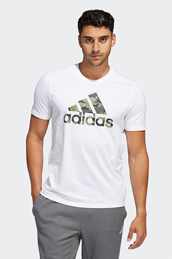 adidas M CAMO BOS G T Beyaz Erkek Kısa Kol T-Shirt