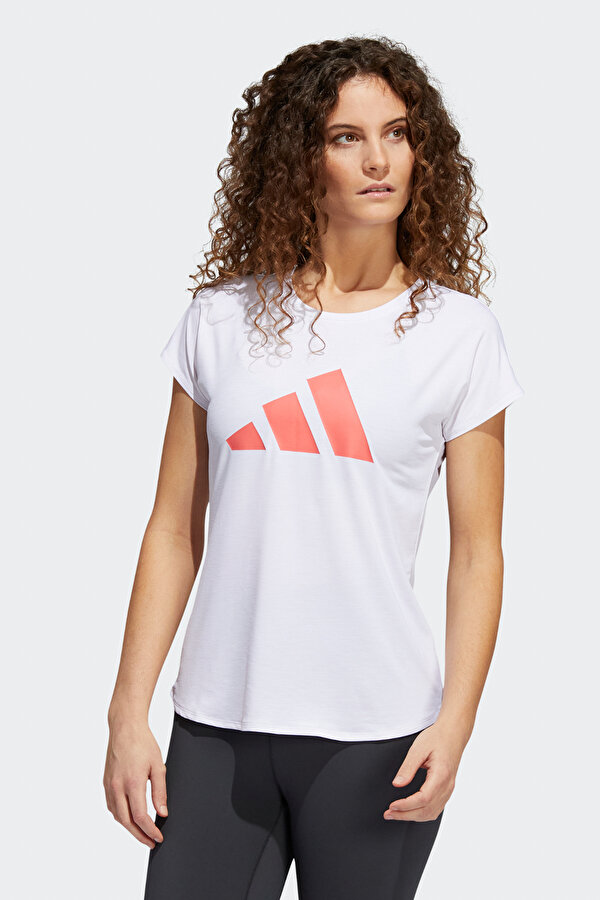 adidas 3 BAR TEE Beyaz Kadın Kısa Kol T-Shirt