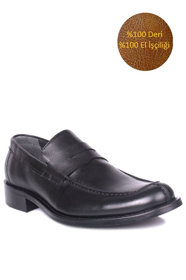 Fitbas - Erkan Kaban 332 014 Erkek Siyah Deri Klasik Büyük & Küçük Numara Ayakkabı