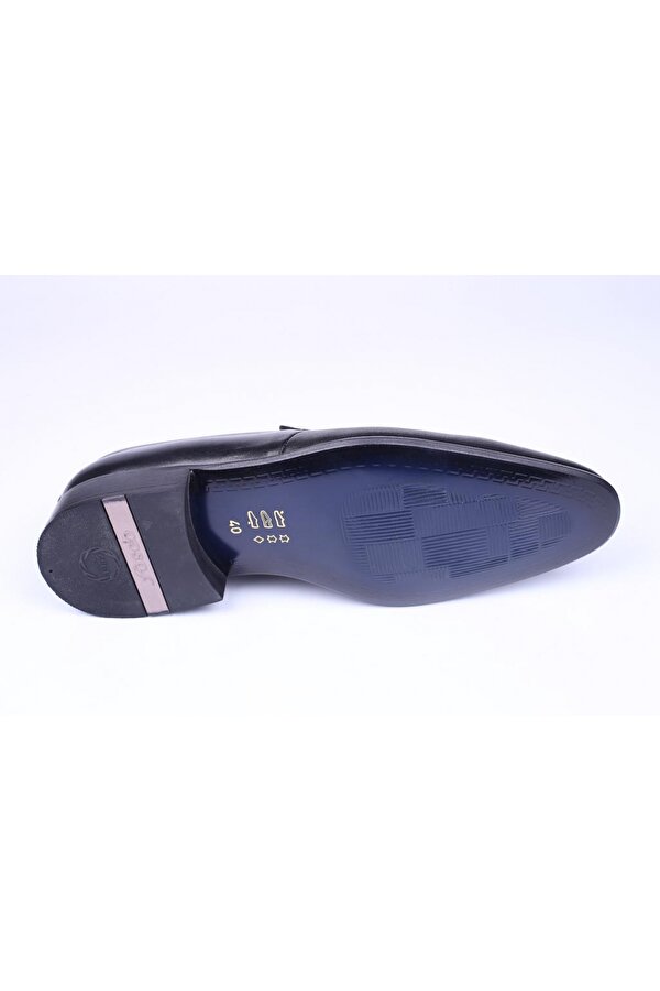 FOSCO 1080 Erkek Siyah Bağcıksız Hakiki Deri Klasik Ayakkabı FN9182