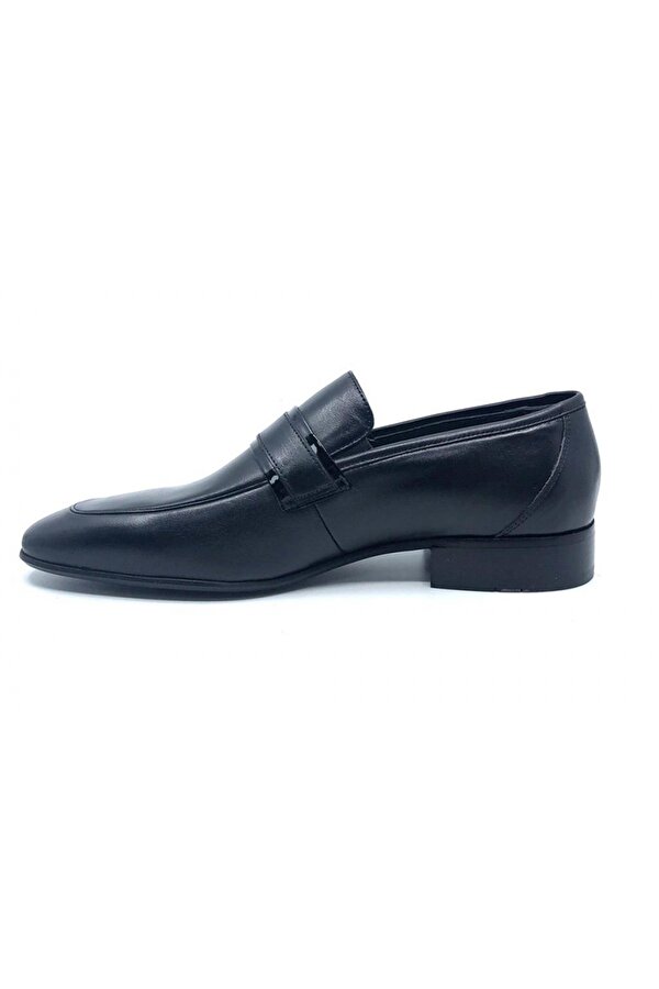 FOSCO 9006 Erkek Siyah Hakiki Deri Bağcıksız Klasik Ayakkabı