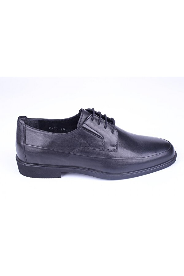 Ramer 2457 Erkek Siyah Hakiki Deri Klasik Bağcıklı Ayakkabı