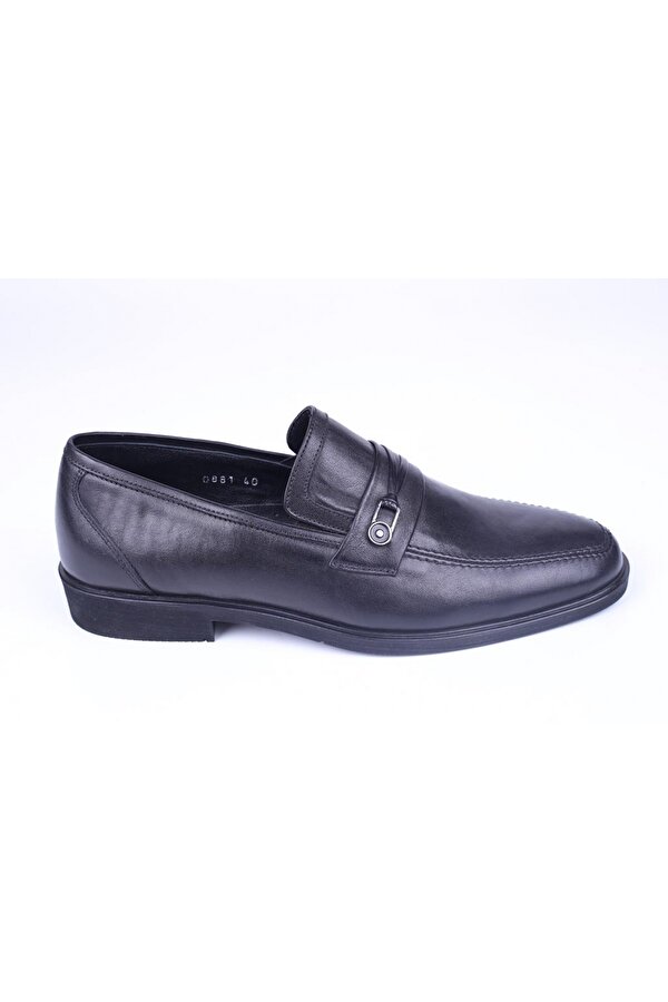 Ramer 0881 Erkek Siyah Hakiki Deri Klasik Bağcıksız Ayakkabı