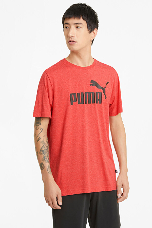Puma ESS HEATHER TEE Kırmızı Erkek Kısa Kol T-Shirt