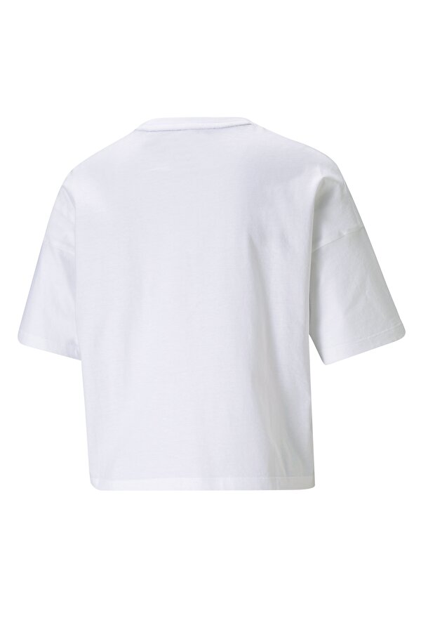 Puma Ess Cropped Logo Tee Белый Женщина Футболка
