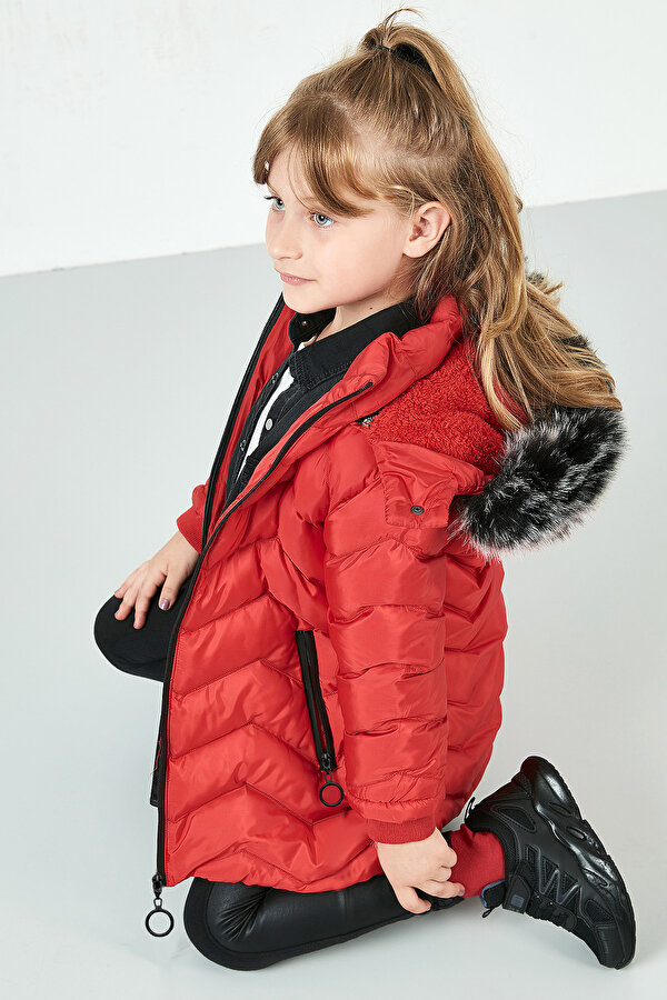 Lela Kız Çocuk Mont 5766041 KIRMIZI