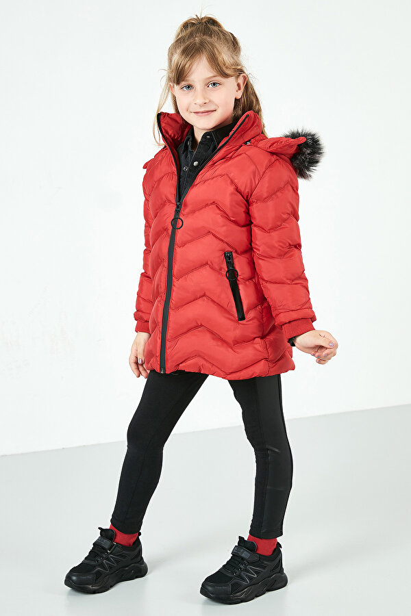 Lela Kız Çocuk Mont 5766041 KIRMIZI