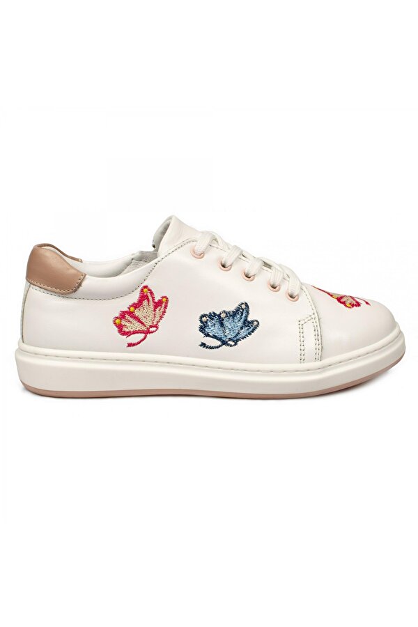 TODDLER 6128-2 B Bağlı Fermuarlı Beyaz Çocuk Spor Sneaker Ayakkabı