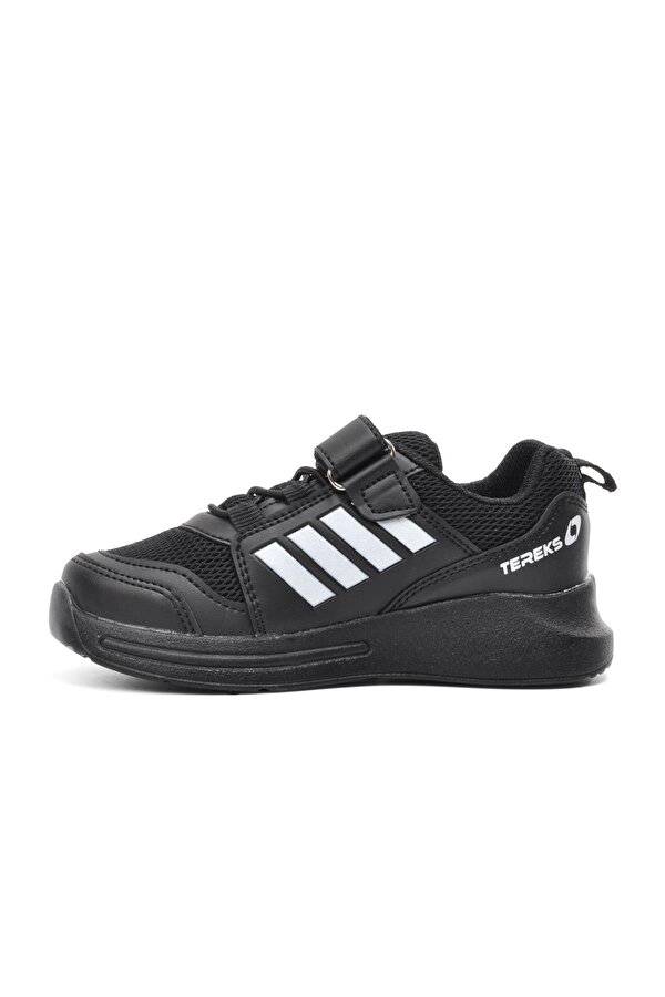 Lafonten 709 Siyah-Beyaz Cırt Cırtlı Fileli Çocuk Spor Ayakkabı