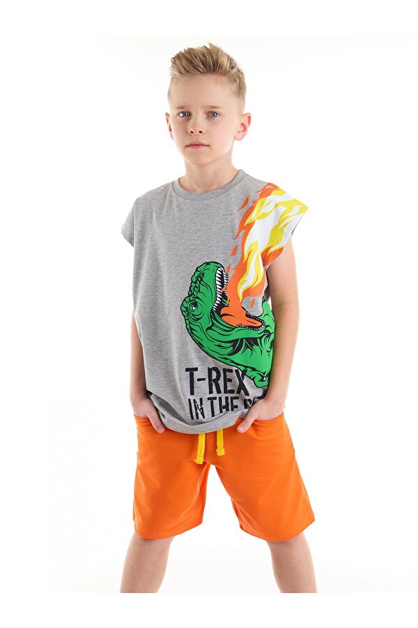 MSHB&G T-Rex Alev Erkek Çocuk T-Shirt Şort Takım