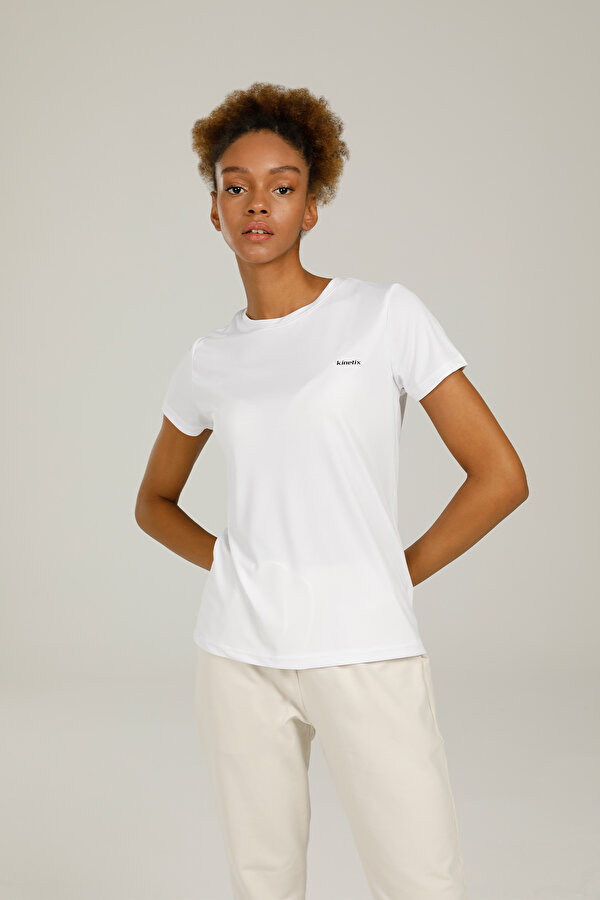 Kinetix SN230 BASIC PES C NECK T- Beyaz Kadın Kısa Kol T-Shirt