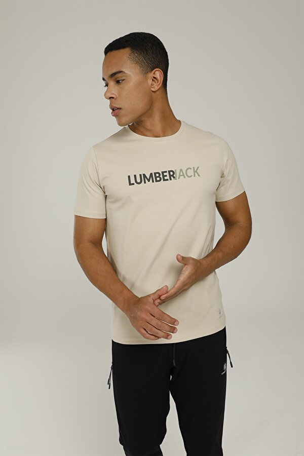 Lumberjack Ct1031 Dima Logo T-Shirt Бежевый Мужчина Футболка