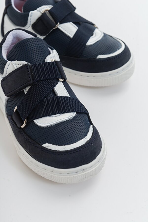Minipicco Erkek Cocuk Lacivert Deri Ortopedik Destekli Çocuk Sneaker Ayakkabı