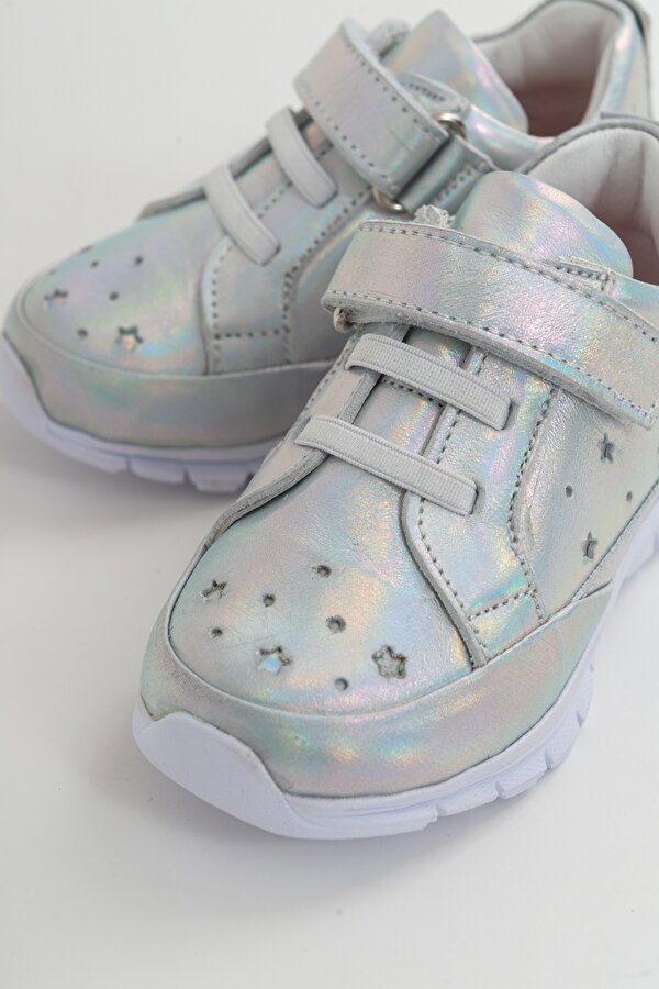 Minipicco Kız Cocuk Gümüş Deri Ortopedik Destekli Ayakkabı